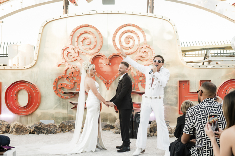 Molly + Brandon with Elvis.