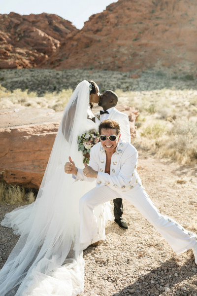 Raiai + Michael with Elvis.