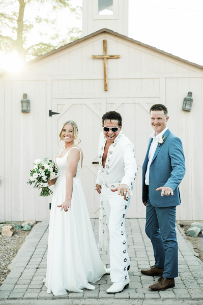 Lindsey + Jared with Elvis.