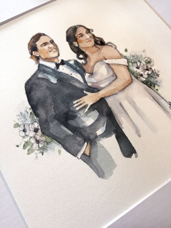 Example of wedding watercolor painting.