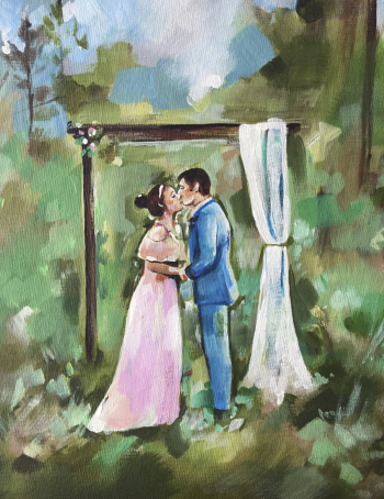 Example of wedding portrait painting.