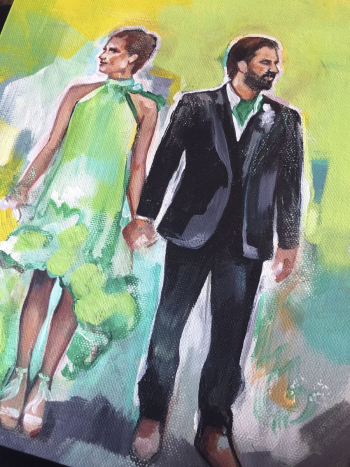 Example of wedding portrait painting.