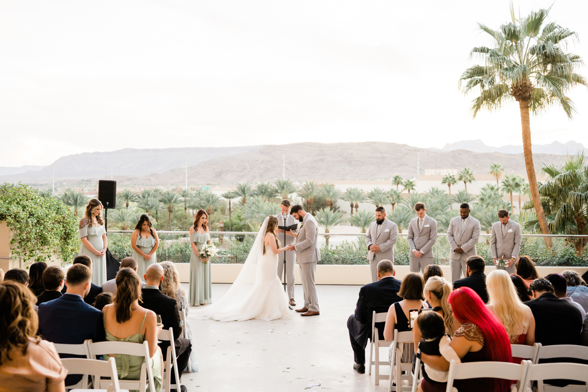 Newlyweds getting married at Red Rock Resort in Las Vegas.
