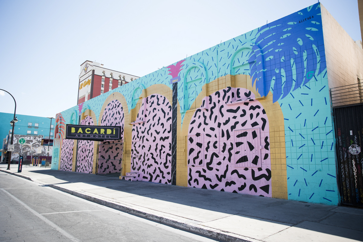 Colorful mural on the side of a building in Las Vegas.