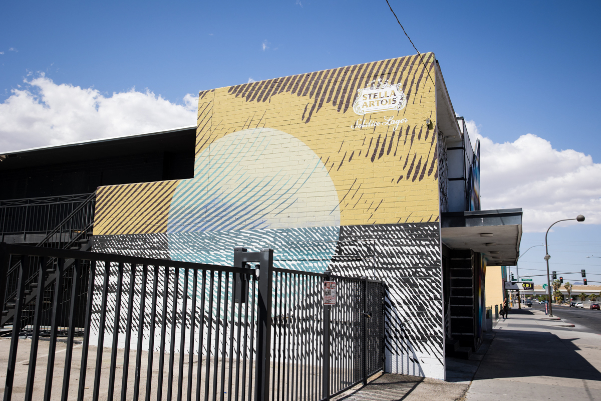 Colorful mural on the side of a building in Las Vegas.