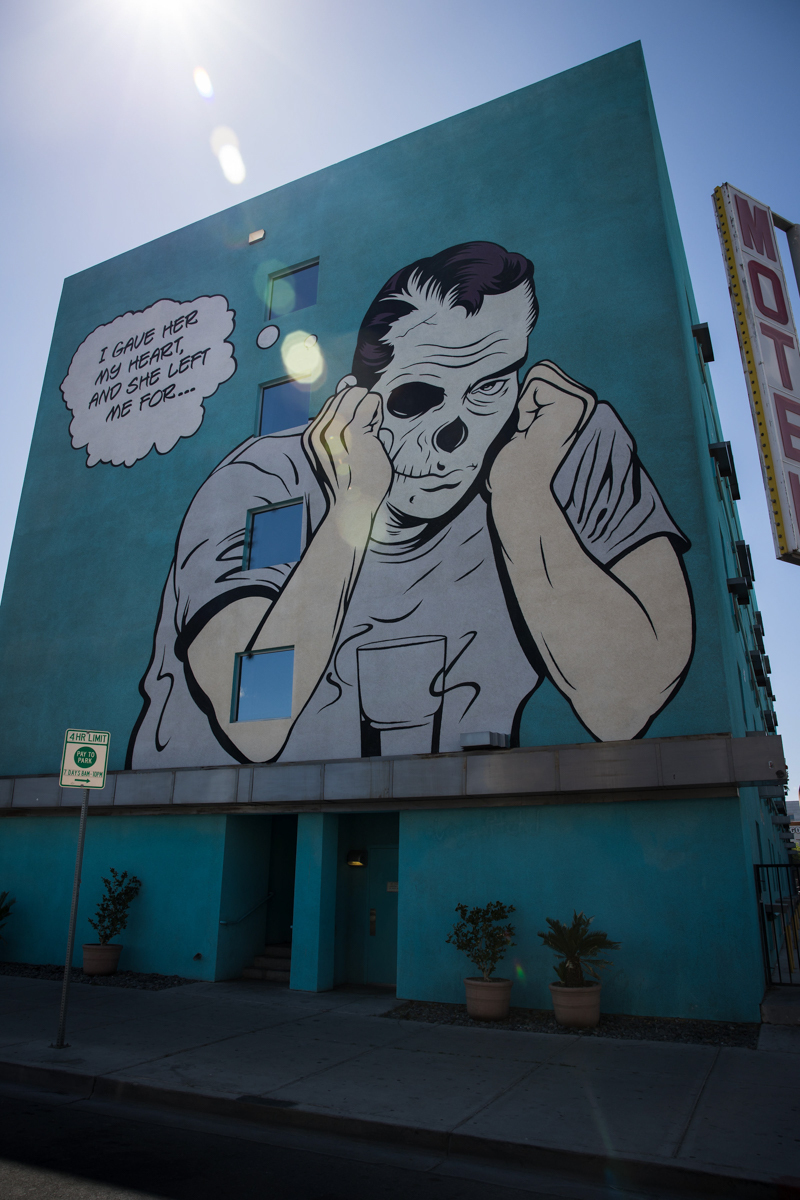 Colorful mural on the side of a building in Las Vegas.