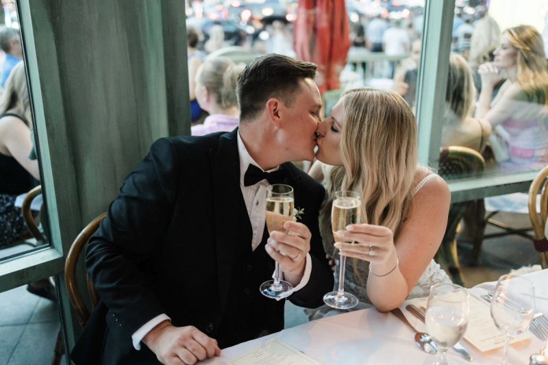 Cheers to Emily and Landon. Cheers to Emily and Landon.
