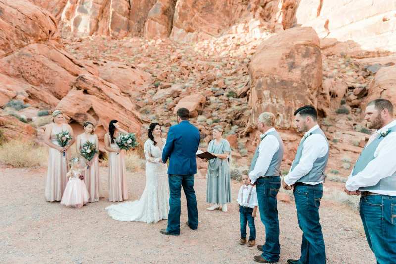 Wedding ceremony at Valley of Fire.