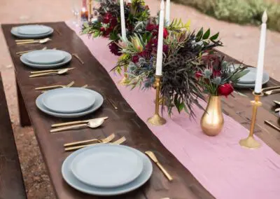 Reception table at the Valley of Fire.