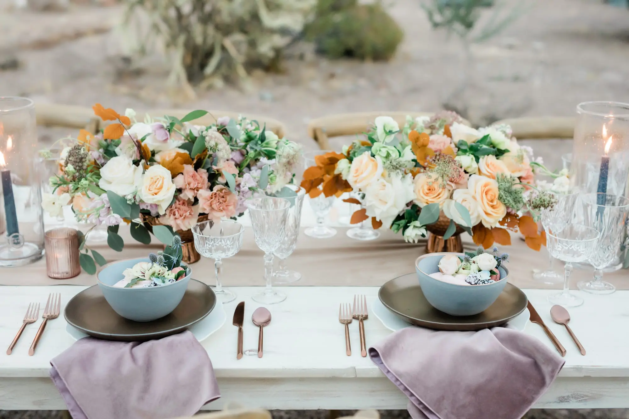 Traditional wedding breakfast table layout.