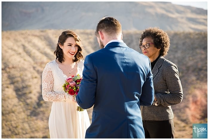 Mountaintop Elopement  in Red Rock Canyon Cactus 