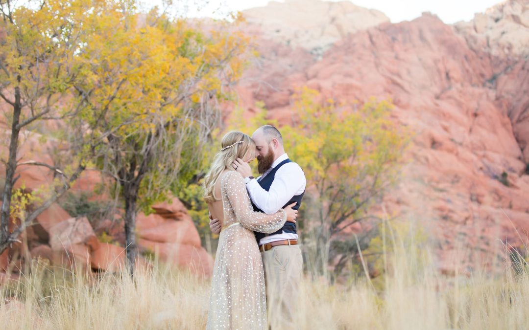 Carrie + Mark in Red Rock Canyon
