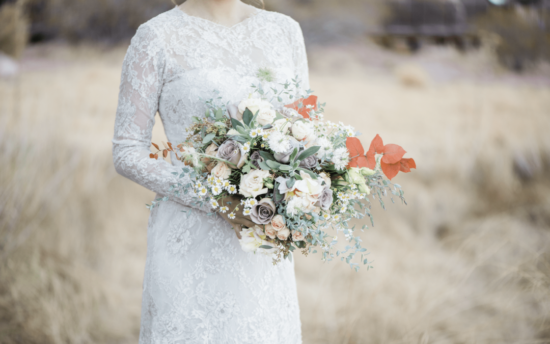 Rustic Wide Pastel Bridal Bouquet