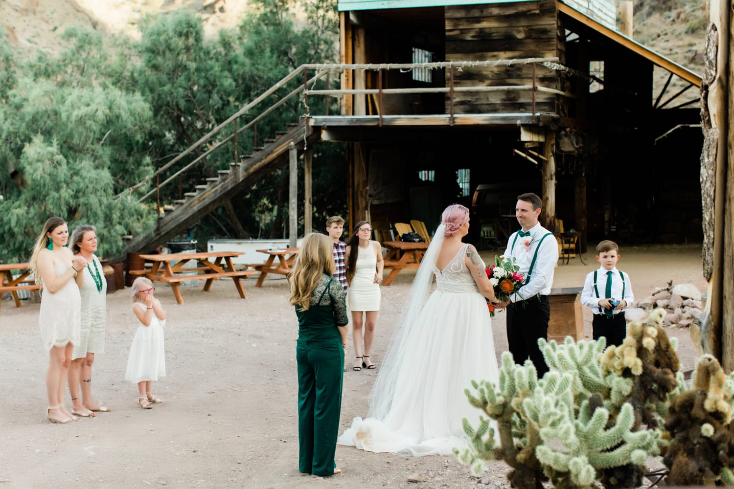 Hayley + Andrew wedding ceremony at Eldorado Canyon.