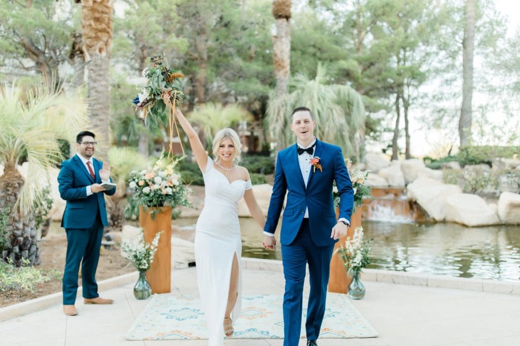 Post-wedding excitement shared at the JW Marriott Las Vegas.