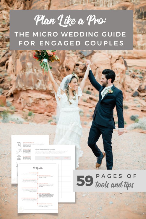 eBook cover for Plan Like a Pro: Micro Wedding Guide for Engaged Couples.
